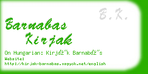 barnabas kirjak business card